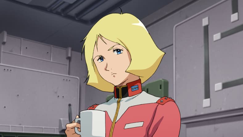 Sayla Mass is unsure of Amuro's next move in Mobile Suit Gundam: Cucuruz Doan's Island (2022)