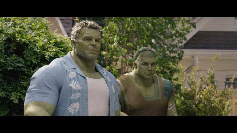Bruce Banner introduces his family to his son Skaar in She-Hulk: Attorney at Law Season 1 Episode 9
