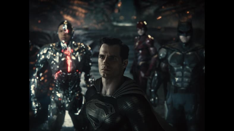 Superman, Cyborg, Batman, and The Flash confront Apokolips in Zack Snyder's Justice League (2021)