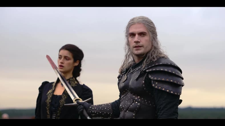 Geralt (Henry Cavill) is unhappy with Yennefer's (Anya Chalotra) stubborn nature in The Witcher