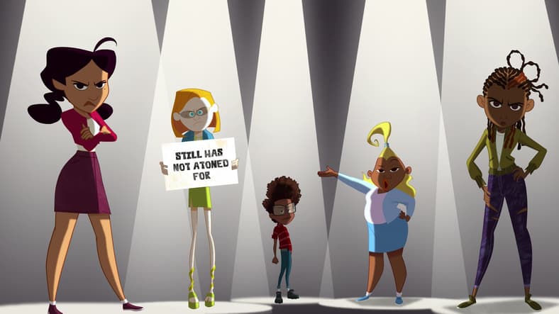 Penny, Zoey, Michael, Dijonay, and Maya take issue with U.S. government in The Proud Family: Louder