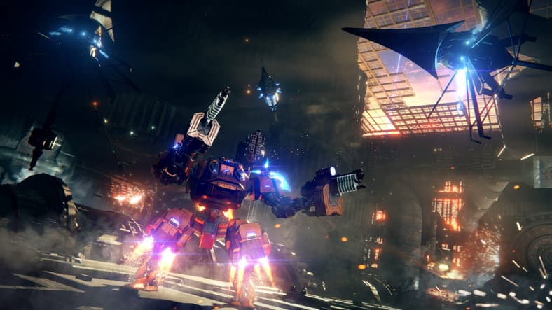 Armored core surrounded by pointed drones in Armored Core VI: Fires of Rubicon (2023), Bandai Namco