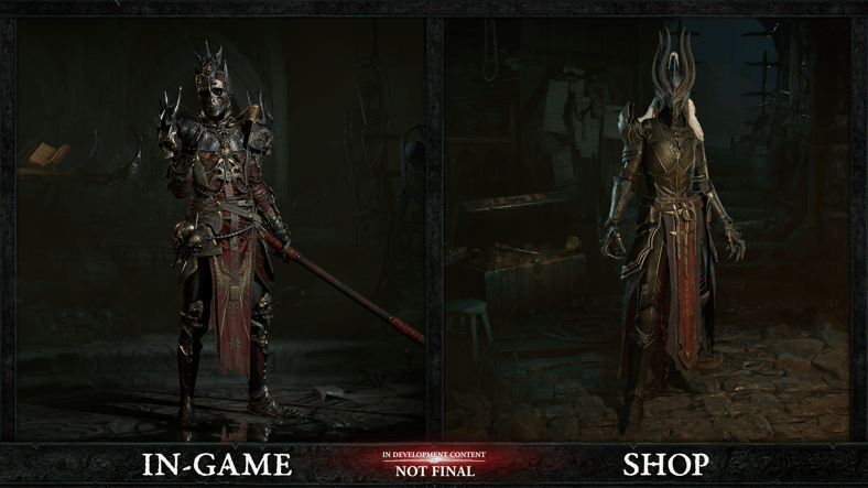 Necromancer armor available in-game and from the cosmetics Shop in Diablo IV (2023), Blizzard