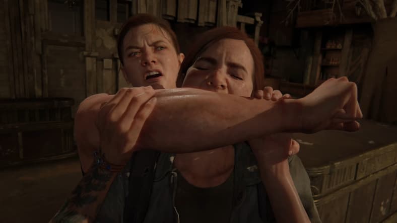 Ellie bites Abby in The Last of Us Part II (2020), Naughty Dog