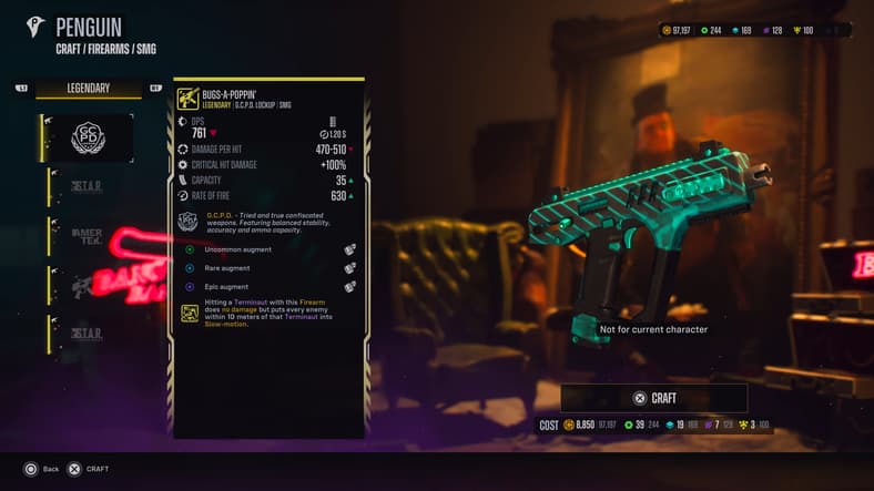 Player navigates weapon mod menus in Suicide Squad: Kill the Justice League (2024), Rocksteady Games