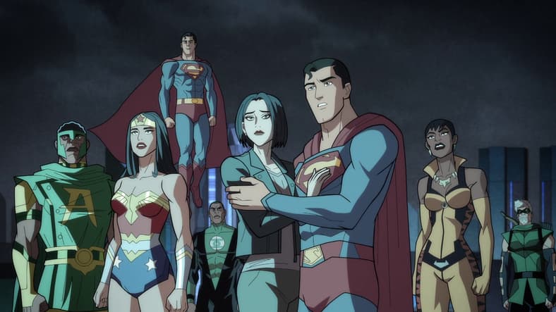 Wonder Woman, Superman of Earth-2, Lois Lane, Superman hold breath in Justice League: Crisis on