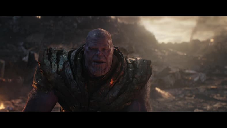 Thanos is defeated by Earth's Mightiest Heroes in Avengers: Endgame (2019), Marvel Studios