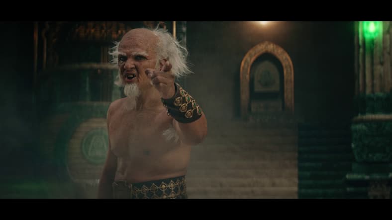 King Bumi (Utkarsh Ambudkar) decries Aang (Gordon Comier) for abandoning the world in Avatar: The