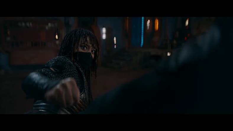A Sith (Amandla Stenberg) surprised by her target's Force sensitivity in The Acolyte (2024), Disney