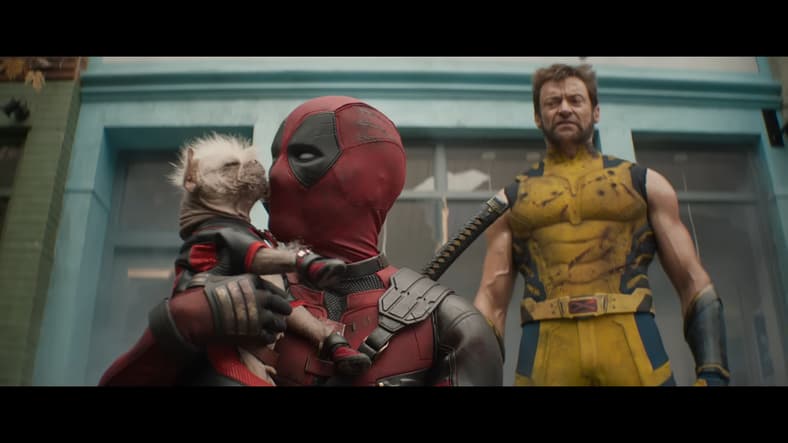 Deadpool shows appreciation to Dogpool in Deadpool & Wolverine (2024)