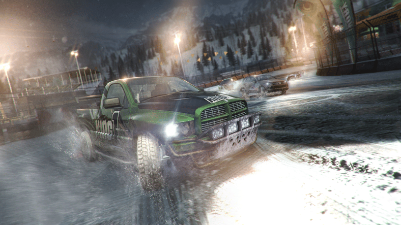 Nothing could go wrong driving at speed on snow at night in The Crew (2014), Ubisoft