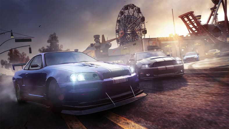 It's all fun and games racing around a theme park in The Crew (2014), Ubisoft