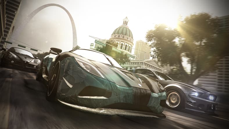 Cars race through Saint Louis in The Crew (2014), Ubisoft