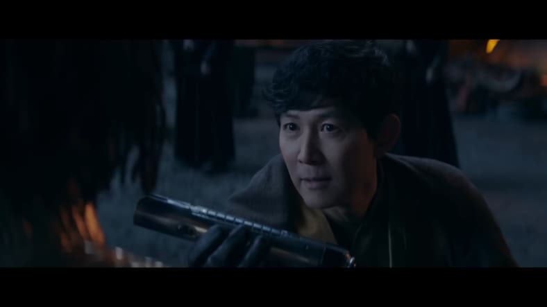 Sol gives Mae her first glimpse of a lightsaber in The Acolyte (2024), Disney