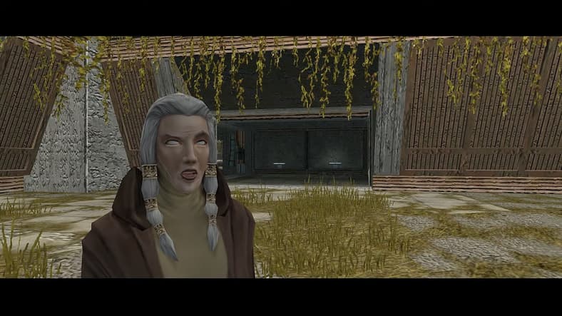 Kreia (Sara Kestelman) recalls her plight with the Jedi Council in Star Wars: Knights of the Old