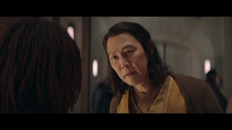 Master Sol (Lee Jung-jae) makes a plea to Osha (Amandla Stenberg) in The Acolyte Season 1 Episode 4