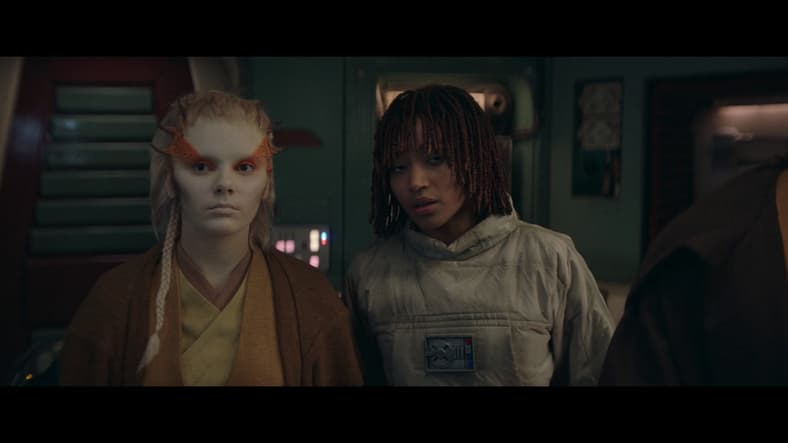 Osha (Amandla Stenberg) questions Jecki Lon (Dafne Keen) in The Acolyte Season 1 Episode 4, Disney