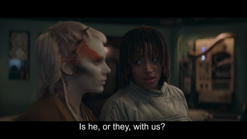 Osha corrects her pronoun usage in The Acolyte Season 1 Episode 4 (2024), Disney