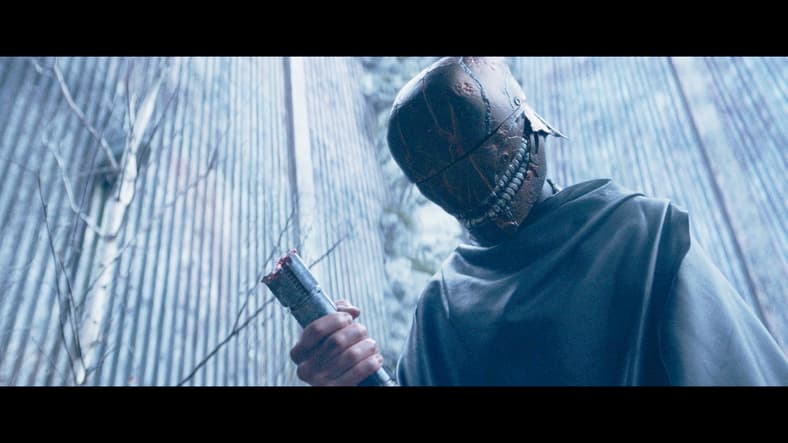 Qimir's (Manny Jacinto) lightsaber is destroyed by Master Sol (Lee Jung-jae) in The Acolyte Season