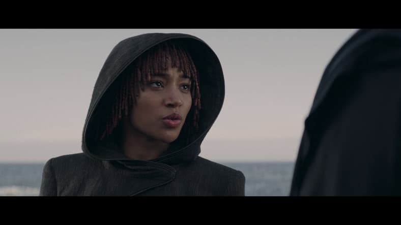 Osha (Amandla Stenberg) rejects Qimir's dark side training offer in The Acolyte Season 1 Episode 8