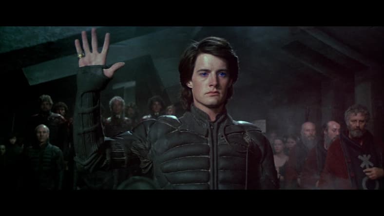 Paul Atreides (Kyle MacLachlan) leads Fremen in Dune (1984), Universal Pictures