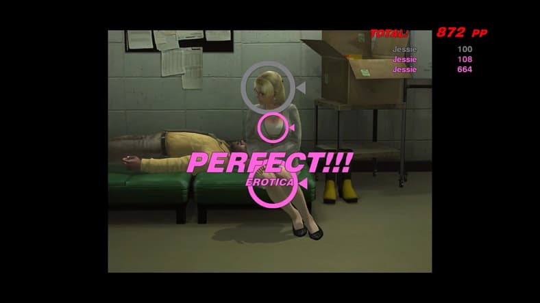 Frank West photographs Jessica McCarney caring for Brad Garrison in Dead Rising (2006), Capcom
