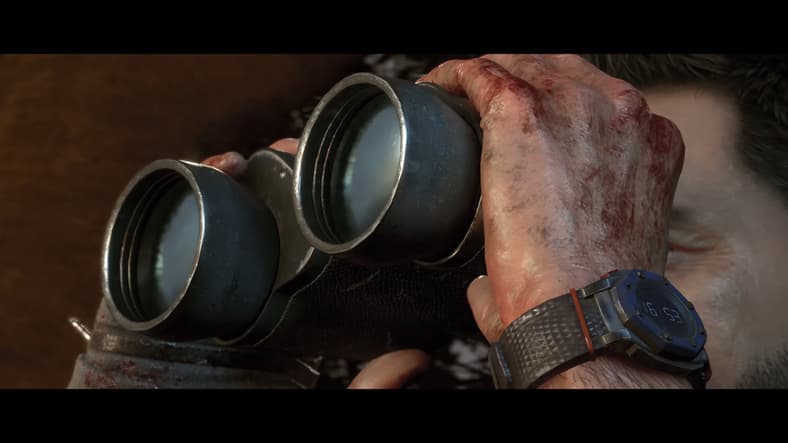 Kyle Crane watches a Peacekeeper fall victim to an Infected in Dying Light: The Beast (TBD)