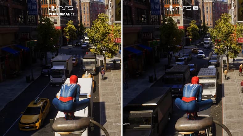 Spider-Man 2 running on PS5 and PS5 Pro, Mark Cerny presentation, YouTube