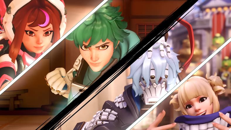 Juno, Tracer, Reaper, Kiriko in My Hero Academia cosplay in Overwatch 2 (2022), Activision Blizzard