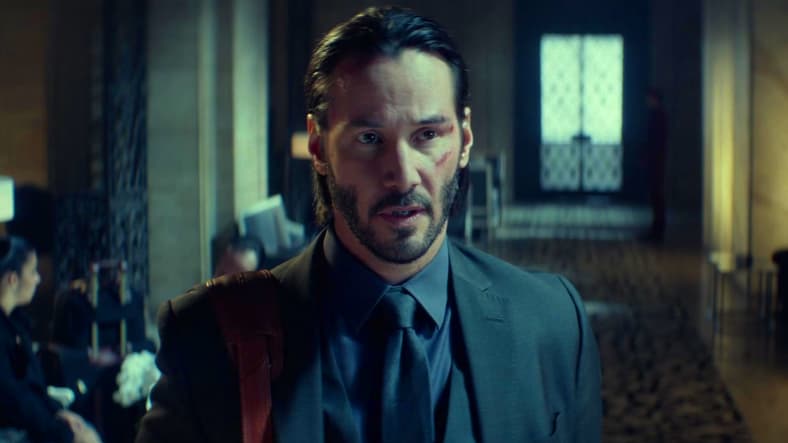 Ballerina guest star John Wick (Keanu Reeves) checks into The Continental in John Wick (2014), Lionsgate