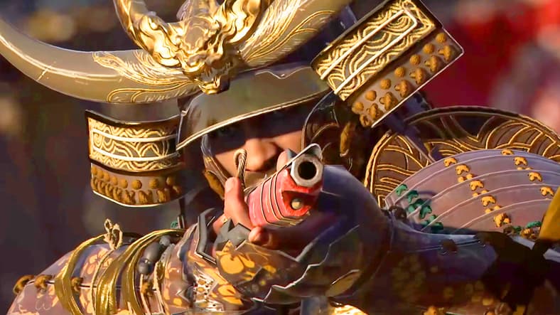 Yasuke (TBA) draws his rifle in Assassin's Creed Shadows (2024), Ubisoft