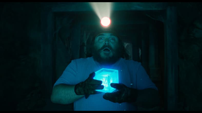 Steve (Jack Black) discovers a portal to a blockier world in Minecraft (2025), Warner Bros. Pictures