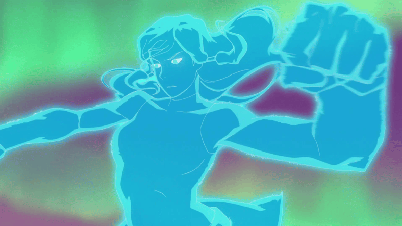 Avatar State Korra battles Unavaatu in The Legend of Korra Season 2 Episode 14 (2013)
