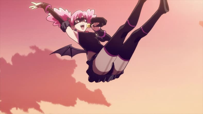 Pop☆Step (Ikumi Hasegawa) attempts to entertain the crowd in My Hero Academia: Vigilantes Episode 1 "I'm Here" (2025), Bones