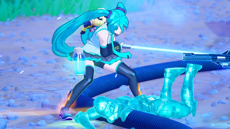 Hatsune Miku (N/A) makes quick work of a Clone Trooper (N/A) in Fortnite (2017), Epic Games