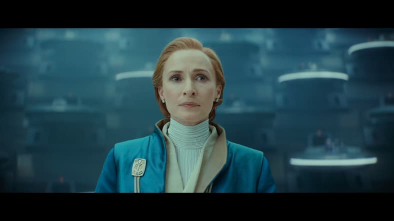 Mon Mothma (Genevieve O'Reilly) issues a direct rebuke of the Empire's goals in Andor Season 2 Episode 9 "Welcome to the Rebellion" (2025), Lucasfilm