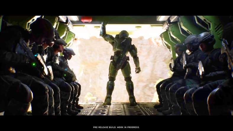Master Chief (Steve Downes) leads a squad of marines to explore Installation-04 in Halo: Campaign Evolved (2026), Halo Studios