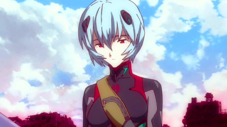 Rei Ayanami (Megumi Hayashibara) takes in the ruins of Tokyo-3 in Evangelion: 3.0 You Can (Not) Redo (2014), Studio Khara