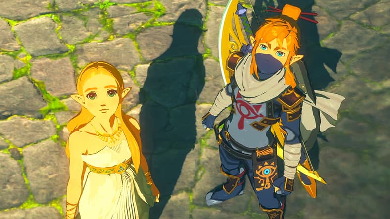 Zelda (Yu Shimamura) and Link (Kengo Takanashi) say good-bye to the Sages in The Legend of Zelda: Breath of the Wild (2017), Nintendo