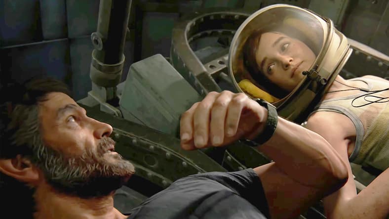 Joel (Troy Baker) and Ellie (Ashley Johnson) explore the Wyoming Museum of Science and History for the latter's 16th birthday in The Last of Us Part II (2020), Sony Interactive Entertainment