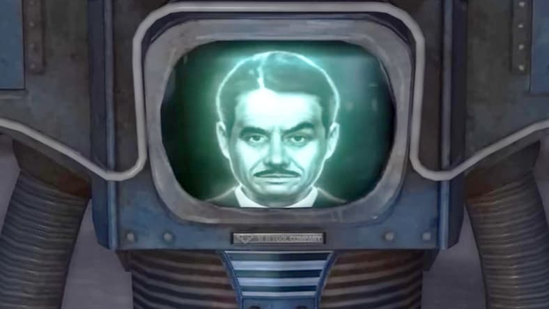 Mr. House (René Auberjonois) thanks The Courier (N/A) for his help in securing the wasteland in Fallout: New Vegas (2010), Obsidian Entertainment