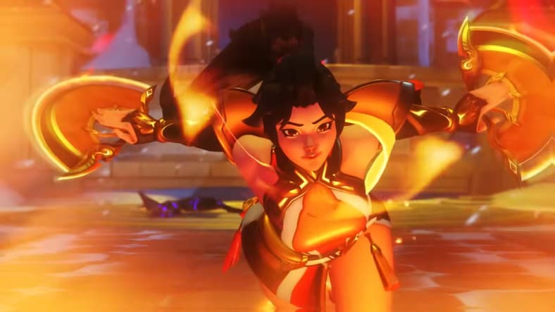 Anran (Fareeha Andersen) blazes a path with Inferno Rush in Overwatch (2026), Activision Blizzard