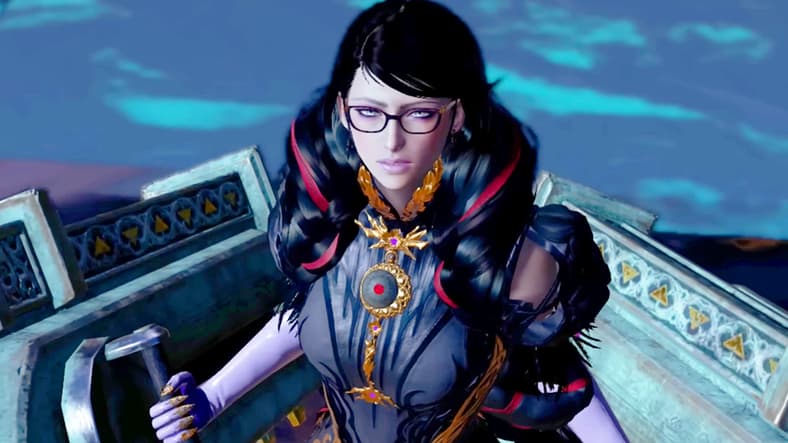 Bayonetta (Atsuko Tanaka) wields the Tartarus in Bayonetta 3 (2022), PlatinumGames