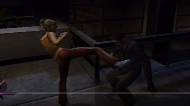 Buffy fighting a vampire in Buffy the Vampire Slayer, 2002, Fox Interactive