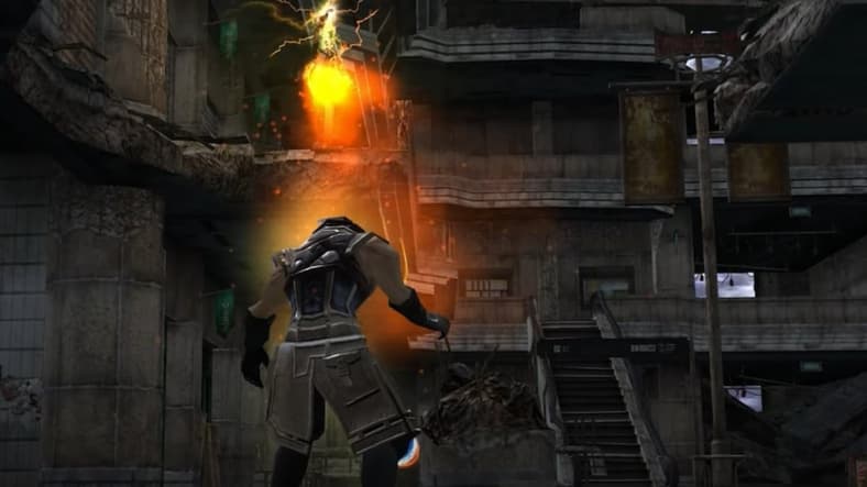Player launches fire ball in Phantom Dust, 2004, Microsoft Game Studios Japan, Xbox 