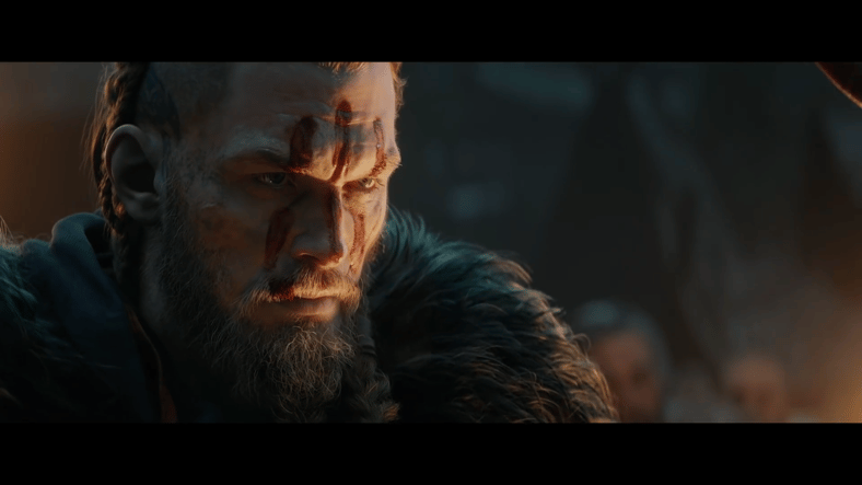 Eivor Varinsdottir (Magnus Bruun) prepares for war in Assassin's Creed Valhalla (2020), Ubisoft