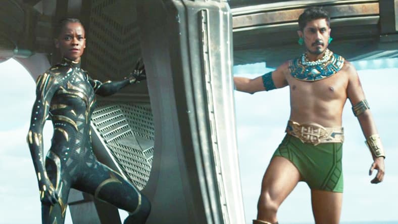 Shuri (Letitia Wright) and Namor (Tenoch Huerta) declare an end to their fighting in Black Panther: Wakanda Forever (2022), Marvel Entertainment