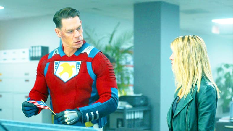 Peacemaker (John Cena) and Harcourt (Jennifer Holland) did Nazi the Earth-X reveal coming in Peacemaker Season 2 Episode 6 "Ignorance is Chris" (2025), DC Studios