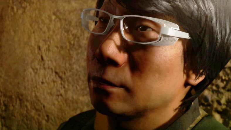Naked Snake (Kiefer Sutherland) comes to the aid of a Mother Base operative (Hideo Kojima) in Metal Gear Solid V: The Phantom Pain (2015), Kojima Productions