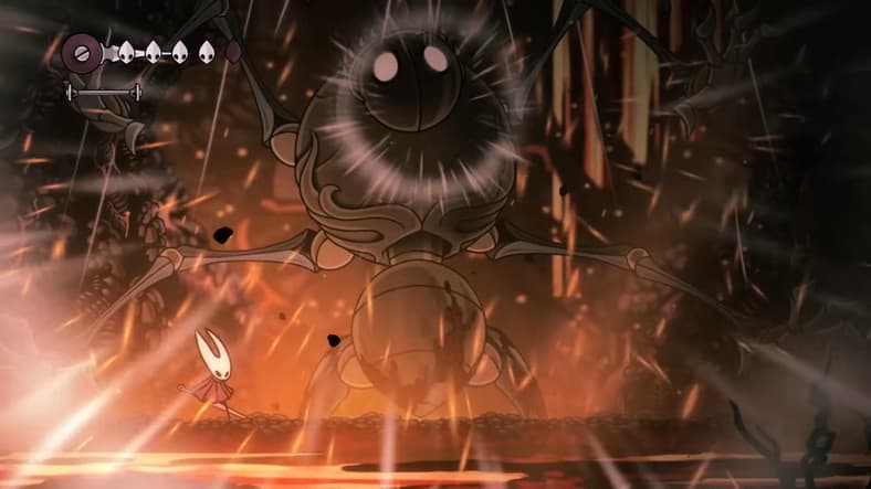 A giant boss roars before Hornet in Hollow Knight: Silksong (TBA), Team Cherry